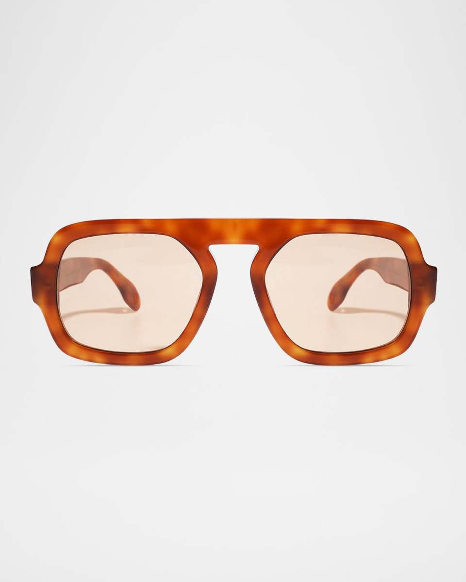 Jane Tortoise Acetate Aviator Sunglasses